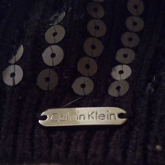 Calvin Klein Black Knit Beret Hat - Picture 2 of 12